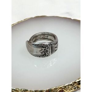 Vintage Sterling Silver Spoon Ring - 1937 Firt Love Pattern